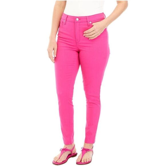 Crown & Ivy Hot Pink Skinny Pants Sz 22 - Picture 1 of 4